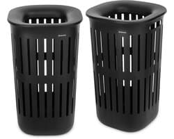 Brabantia Collect-It Wasmand - set van 2 - met Deksel - 55 l - Black — afbeelding 1