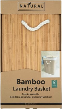 Wasmand Bamboe met Waszak - 64L - Naturel — thumbnail 2