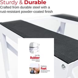 SERALUXE - Wasmachine Kast - Wasmachine Verhoger- Metaal - Wit - Universeel Wasmachine en Droger Kast - Wasmachine Ombouw - Wasmachinerek - Wasmachine Sokkel- Robuust - Stabiel - Stevig - Anti Vibratie — thumbnail 2