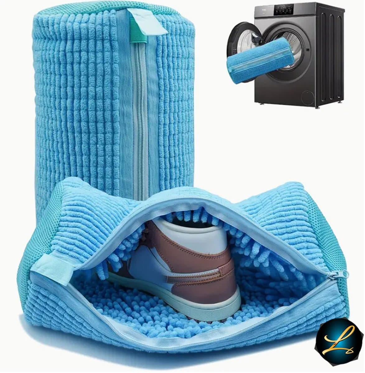 Waszak Schoenen met Rits – 360° Uitgebreide Reiniging - Sneakers Laarsen Waszak voor Wasgoed - Sport Schoen Waszak Wasmachine — afbeelding 1