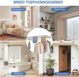 ZRSS® Droogrek Muur - Wasrek Muurbevestiging - Wanddroogrek - Uitklapbaar - 4 Haken — thumbnail 4
