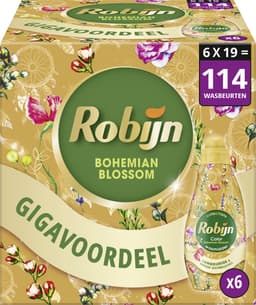 Robijn - Vloeibaar Wasmiddel - Klein & Krachtig - Color Bohemian Blossom - 6 flessen x 114 wasbeurten - Voordeelverpakking — thumbnail 1
