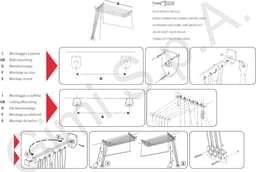 Lift wasdroger voor muur en plafond - 6 m drooglengte - Stalen frame — thumbnail 5