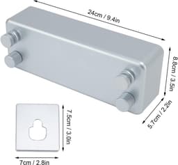 Allecto plus - Uittrekbare waslijn van roestvrij staal - 42m drooglengte - 30 kg draagkracht - voor badkamer, bijkeuken, tuin of reizen — thumbnail 5