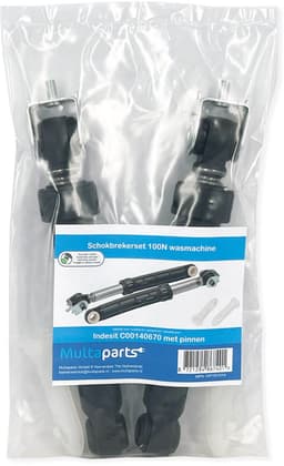 Multaparts® schokbrekerset geschikt voor Indesit / Whirlpool wasmachines met Ø 13 mm bevestiging | Incl. kunststof borgpennen | Alternatief voor Indesit C00140670, C00140744, C00309597 & Whirlpool 482000023502, 482000029509 — thumbnail 2