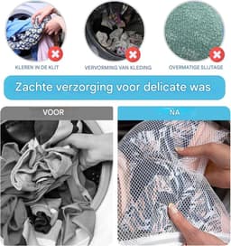 Waszak - set van 2 - 60*60cm - herbruikbare waszak - wasnet voor wasmachine - geschikt voor delicate kleding - wasnet geschikt voor ondergoed, onderbroeken, sokken - anti-deformatiebescherming — thumbnail 2