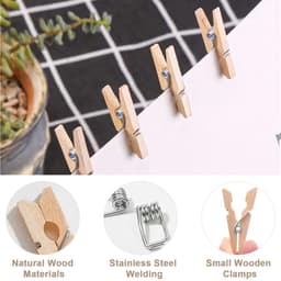 Mini-houten knijpers - set van 200 - natuurlijk hout - creatief knutselen — thumbnail 2