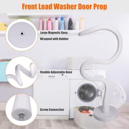 Deurstopper en stopper voor wasmachine met voorlader - Magnetische deurstopper voor wasmachine met 2,6 inch magneetvoet, verwijderbare deurstopper voor wasmachine. Houdt de deur van de wasmachine open om geurtjes te voorkomen (wit). — thumbnail 4