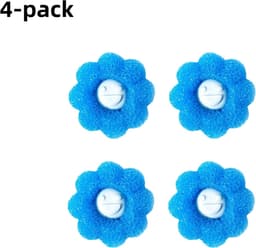 4-Pack Wasmachine Ontharingscrème - Geschikt voor het Absorberen en Verwijderen van Kattenhaar - Herbruikbare Drum Magic Wasballen - Blauw — thumbnail 1