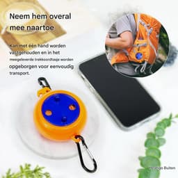 EXCITAT Waslijn - Waslijn uittrekbaar - Camping waslijn - Draagbare 10m reisvakantie buitenwaslijn - Geschikt voor badkamer, wasruimte, tuin of reizen - Oranje — thumbnail 3