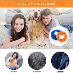 TOVBMUP 8 wasballen - Haaropvangballen - Wasmachinehaaropvangballen - Herbruikbaar - Haarafstotende wasballen - Huisdierhaaropvanger - Vermindert klitten in kleding — thumbnail 4