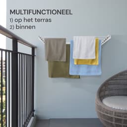 Vitapur Wasrek 2 stuks - Droogrek inklapbaar - Droogrekken - Wasrek hangend - Wasdroogrek - Droogrek inklapbaar - 80 x 40 cm - 4 meter drooglengte - Wit - 2 stuks — thumbnail 2
