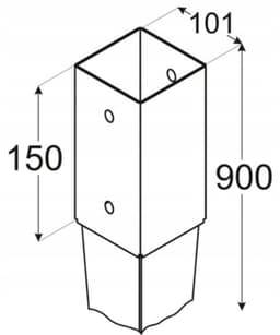 Domax - Stalen Stelvoet - 100x900mm - Montagehulp - Grondverankerend — thumbnail 2