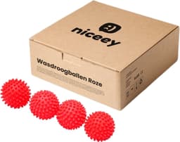 Niceey Wasdrogerballen - Wasbollen voor wasmachine - Droogballen - 4 Stuks - Roze — thumbnail 5