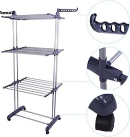 Droogrek voor binnen, wasrek / collapsible laundry rack - opvouwbaar — thumbnail 4
