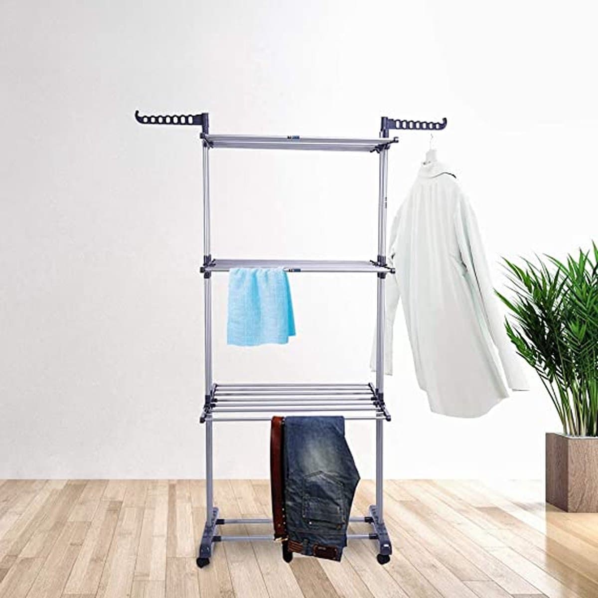 Droogrek voor binnen, wasrek / collapsible laundry rack - opvouwbaar — afbeelding 1