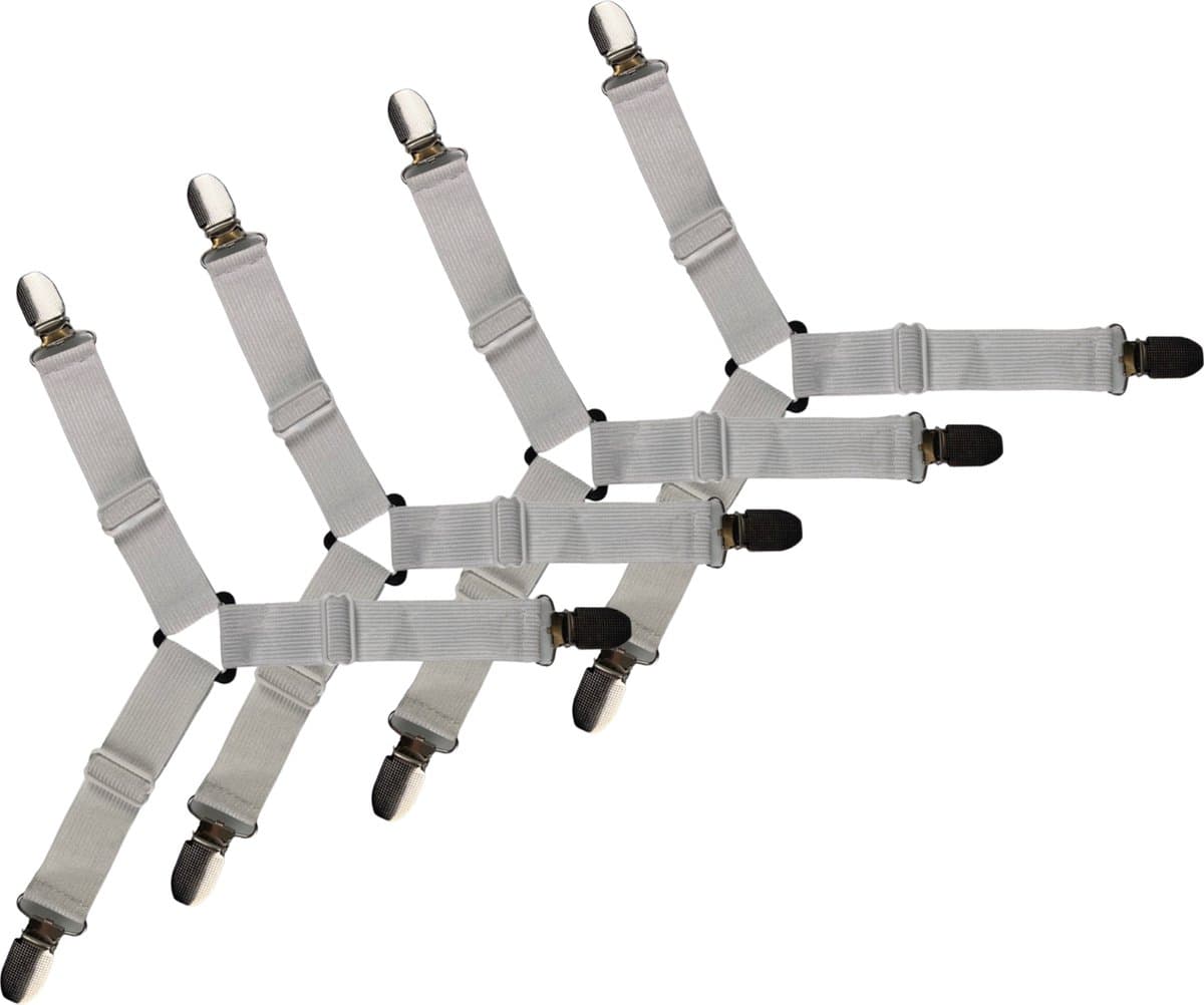 dekbed laken aanspanner clips - Bed laken spanners - 4 stuks – Wit — afbeelding 1