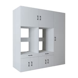Roomart SERIE 3 Wasmachine Ombouwkast 194x205 cm - Dubbele Kast met Hoge Kast 60 - Wit — thumbnail 1