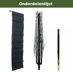 Wishdor Droogmolen 50 meter - 360 graden draaibaar - Met metalen grondpen en beschermhoes - In hoogte verstelbaar - Voor tuin en buiten - Metaal - Zwart - 182 x 165 x 215 cm — thumbnail 3