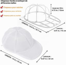 2 stuks vaatwasmachinehouder voor baseballpetten | Wasnet voor baseballpetten (wit, set van 2) — thumbnail 5