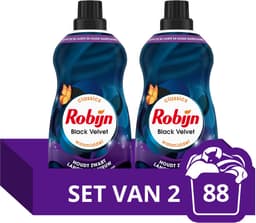 Robijn -Vloeibaar Wasmiddel - Klein & Krachtig - Black Velvet - 2 flessen- 88 wasbeurten - Voordeelverpakking — thumbnail 1