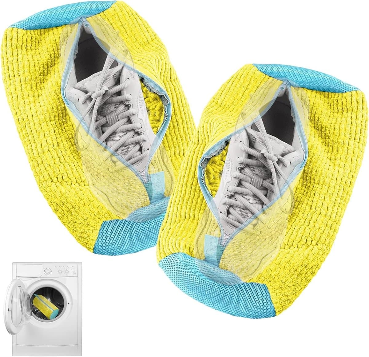 Set van 2 Schoenwaszakken voor Wasmachine, 39 x 19 cm, Ideaal voor Sneakers en Sportschoenen, Met 360° Reiniging en Rits, Geschikt voor Droger — afbeelding 1