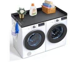VEVOR was-droogcombinatie werkblad 3-plaat wasmachine 1370x700x69mm zwart