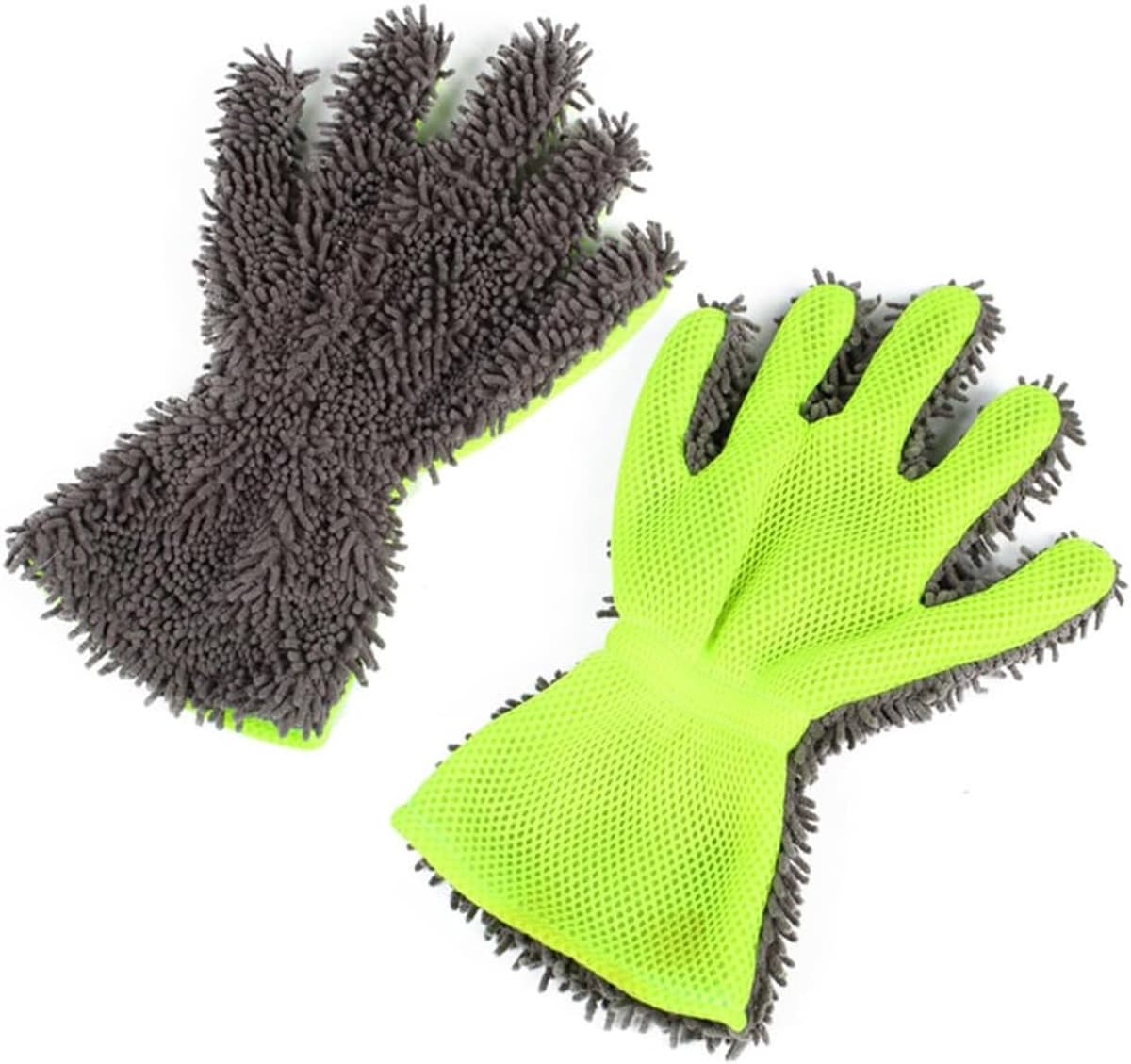 2 stuks autowashandschoenen vinger, microvezel auto wassen vijf vingers reinigingshandschoen, dubbelzijdige autoreinigingshandschoenen, Auto Wash Mitt Reinigingshandschoenen, voor auto's — afbeelding 1