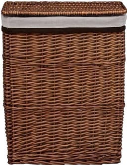 Wasmand – Wasbox – Wassorteerder – Opbergmand – Waszak – Handgevlochten Wilgentakken – Ruime Inhoud 43x34x57,5 cm — thumbnail 1