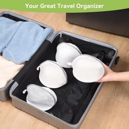 Beschermende Waszak voor Bh's en Delicate Kleding, 4 Stuks, Mesh met Rits voor Ondergoed en Sokken, Ideaal voor Reis en Wasmachine 18 x 16 cm Wit — thumbnail 3