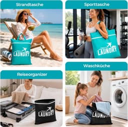 Reiswaszakken voor vuile kleding, waterdichte waszakken voor onderweg, set van 2 stuks — thumbnail 3