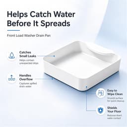 Lekbak Wasmachine - Afvoerbak voor wasmachines - Wasmachine Wateropvangbak - Wasmachine opvangbak - voor wasmachine en vaatwasser - Opvangbak - Lekbak - Wateropvangbak - voor kelders, appartementen, stacaravans, garages, woningen - 17.8*17.8 cm - wit — thumbnail 3