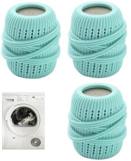 3-stuks Wasballen voor de wasmachine - Vloeibare vlekverwijderaarballen - Vlekverwijderende en reinigende ballen - Verwijdert dierenharen - 4,5*4,5*7 cm - Geschikt voor gebruik in de wasmachine met wasverzachter en andere vloeistoffen - Groen — thumbnail 1