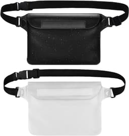 2 waterdichte riemzakken voor mobiele telefoon, waterdichte tas met verstelbare riem, compatibel met touchscreen, voor strand en watersport, 22 x 15 cm — thumbnail 1