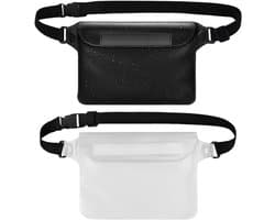 2 waterdichte riemzakken voor mobiele telefoon, waterdichte tas met verstelbare riem, compatibel met touchscreen, voor strand en watersport, 22 x 15 cm