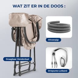 Hondenbad Opvouwbaar – Verhoogde Hondenbadkuip – Hoogte Verstelbaar – Afvoerslang – Tot 59 kg — thumbnail 5