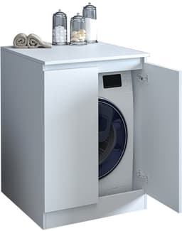 Roomart ATLANTIC-V Wasmachine Ombouwkast 70x167 cm met Bovenkast - Wit — thumbnail 2