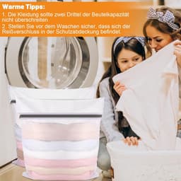 2 stuks wasnet voor wasmachine, 50 x 60 cm, waszak, waszak met ritssluiting, voor overhemden, truien, mantels, jeans, ondergoed, babykleding — thumbnail 5