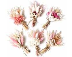 Gedroogde bloemen, roze, mini, tafeldecoratie voor bruiloften