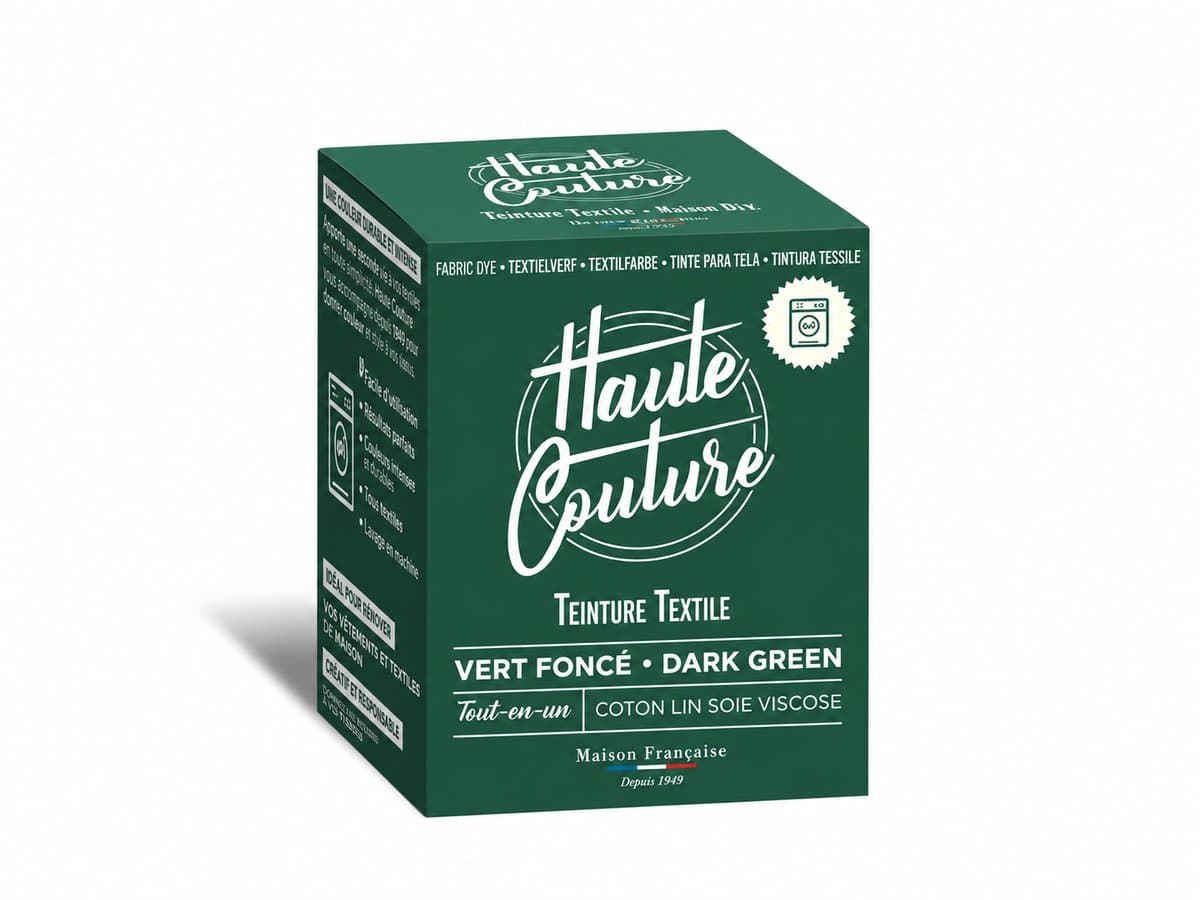 Haute Couture Textielverf 350 g – Donkergroen – All-in-One Wasmachineverf — afbeelding 1