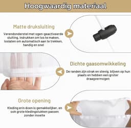 Wasnet voor Wasmachine - Wit - 60 x 90 cm - Polyester met Trekkoord - Voor Grote Kleding en Beddengoed — thumbnail 3