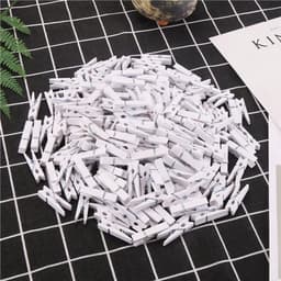 Stevige witte houten mini-wasknijpers 3,5 cm - 100 stuks voor knutselen — thumbnail 3