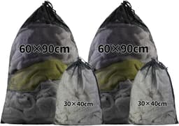 Grote wasnetten set van 4 voor delicate kleding, 30x40 cm en 60x90 cm, ideaal voor de wasmachine — thumbnail 1
