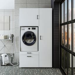 Roomart SERIE 2 Wasmachine Ombouwkast 179x205 cm - met Hoge Kast 45 - Wit — thumbnail 3
