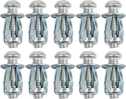 Holle metalen holteankers, 10 stuks M6 extra korte holle muurankers, holle deurbevestigingen voor 0-5 mm deurwand, aluminiumplaat, ijzeren plaat, houten plank (25 mm) — thumbnail 1
