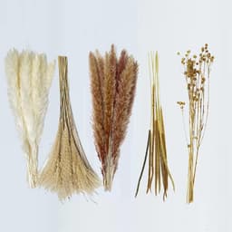 Gras, kunstbloemen, set van 90 stuks, gedroogde planten, boeketarrangement, 100% natuurlijke driedbloemen voor boho-decoratie, woonkamer en vazen — thumbnail 2