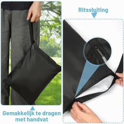 3 Stuks Natte Droge Zakken, Natte Dry Bag Waterdichte Reistas, Stoffen Luier Natte Zak met Handvat & Rits, Wasbare Reistas Organizer Yogatas voor Natte Zwemkleding, Sportschool, Strand (Zwart) — thumbnail 2