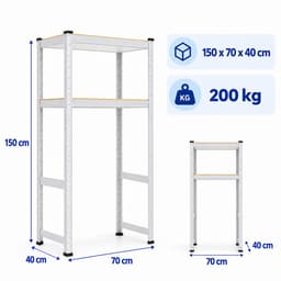 Wasmachine rek - 150 x 70 x 40 cm - wit — thumbnail 4