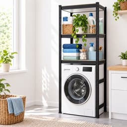 Wasmachine rek - 180 x 70 x 40 cm - tot 600 kg - zwart — thumbnail 2