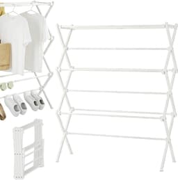 Wasrek voor Kleding - Opvouwbaar Droogrek - Verstelbaar 15,9-29,9 Inch - 11 Stangen - Roestwerend - Vrijstaand - Voor Appartement, Balkon en Wasruimte — thumbnail 1